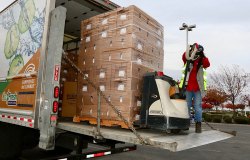 Thanksgiving food was delivered early to WHC Lemoore for distribution.